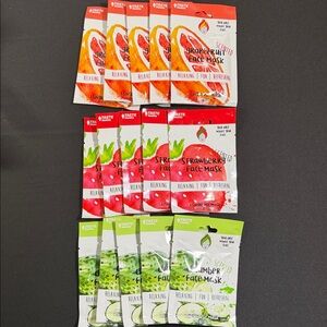 15 Taste Beauty Face Masks in 3 Scents-Cucumber, Strawberry, Grapefruit